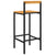 Bar Stools 4 pcs Black Poly Rattan and Solid Wood Acacia