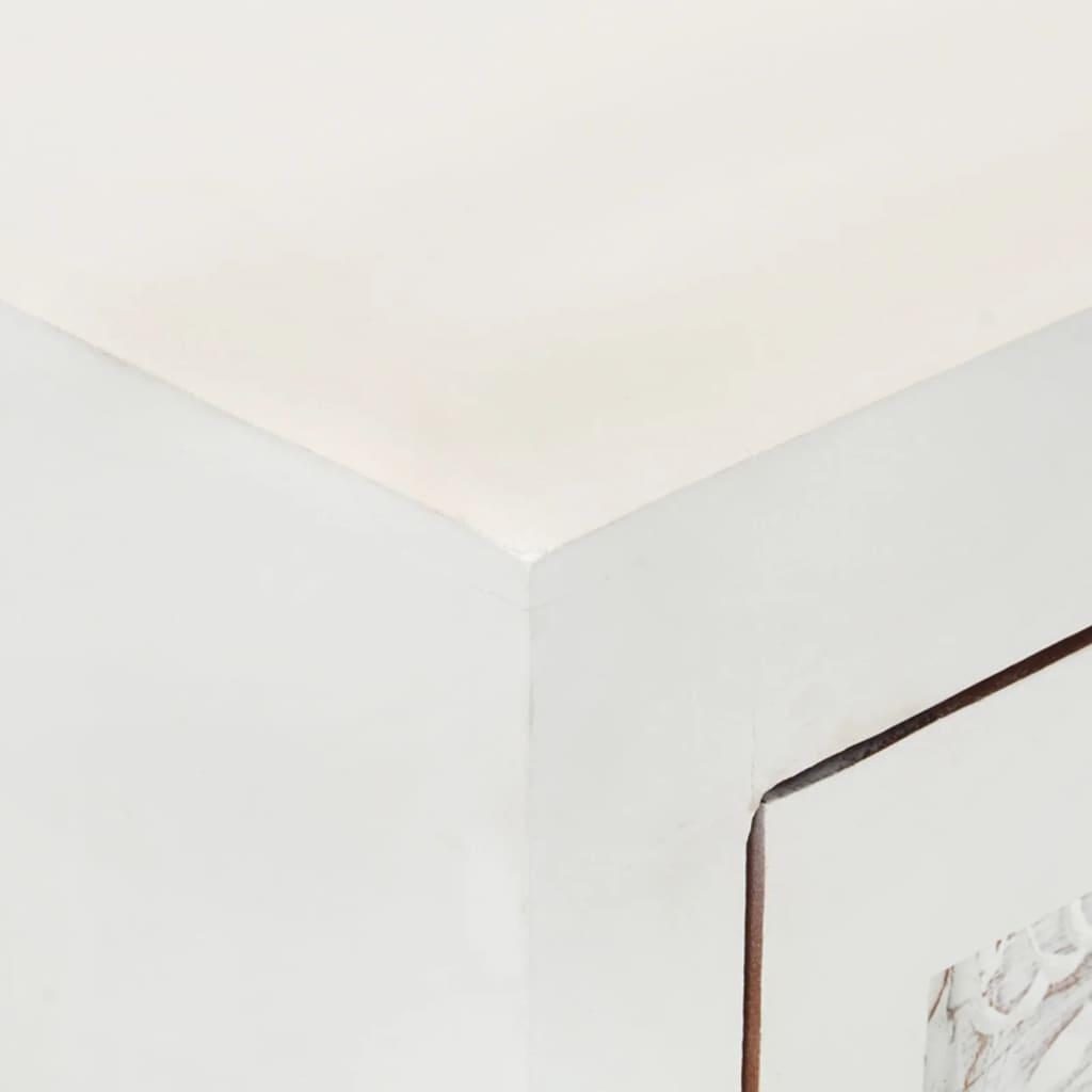 Sideboard White 55x30x90 cm Solid Wood Acacia