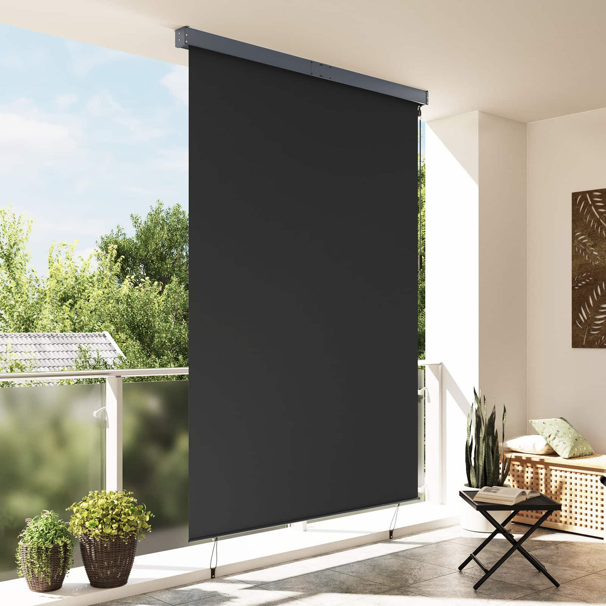 Roller Blind Anthracite 180 x 250 cm Fabric and Aluminum