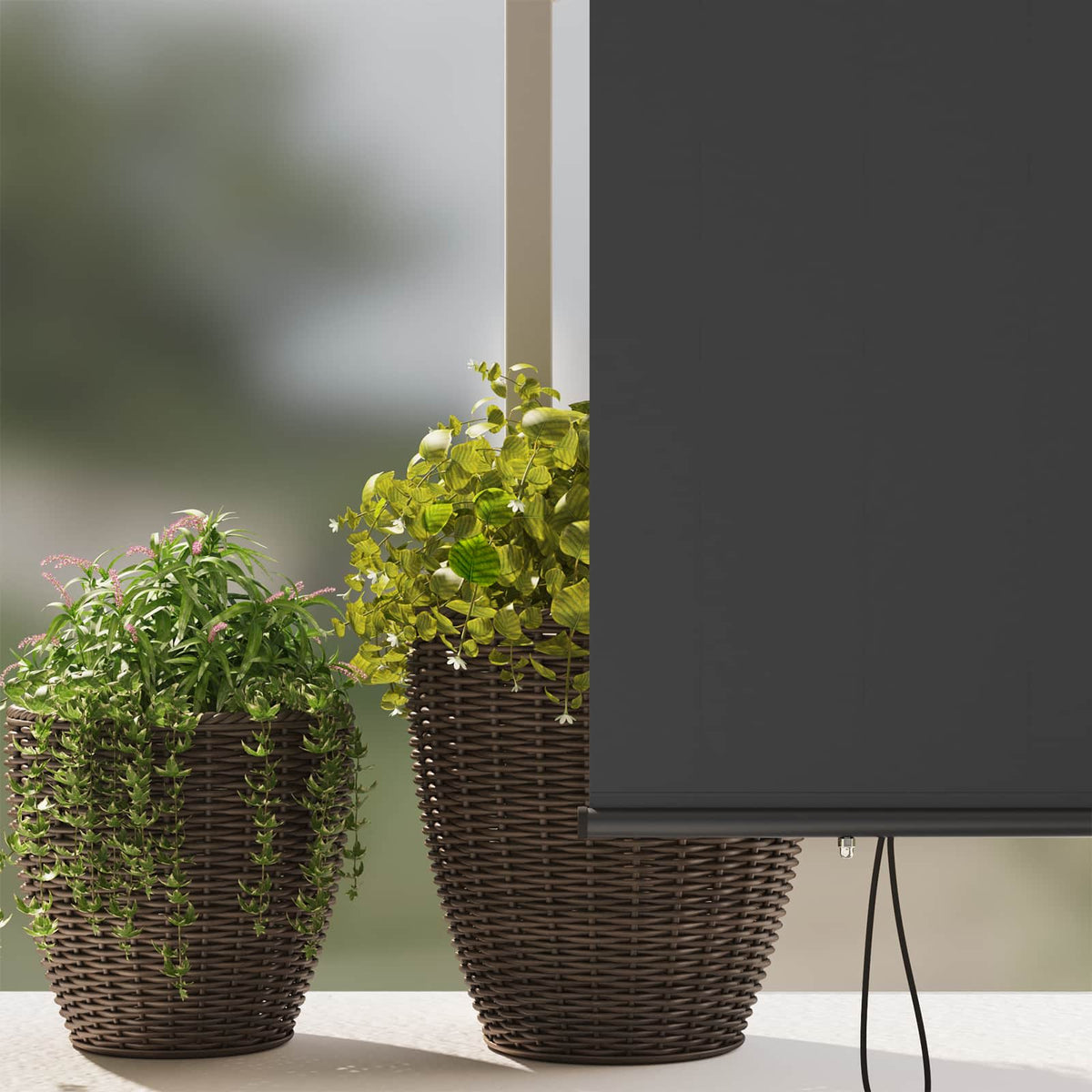 Roller Blind Anthracite 180 x 250 cm Fabric and Aluminum