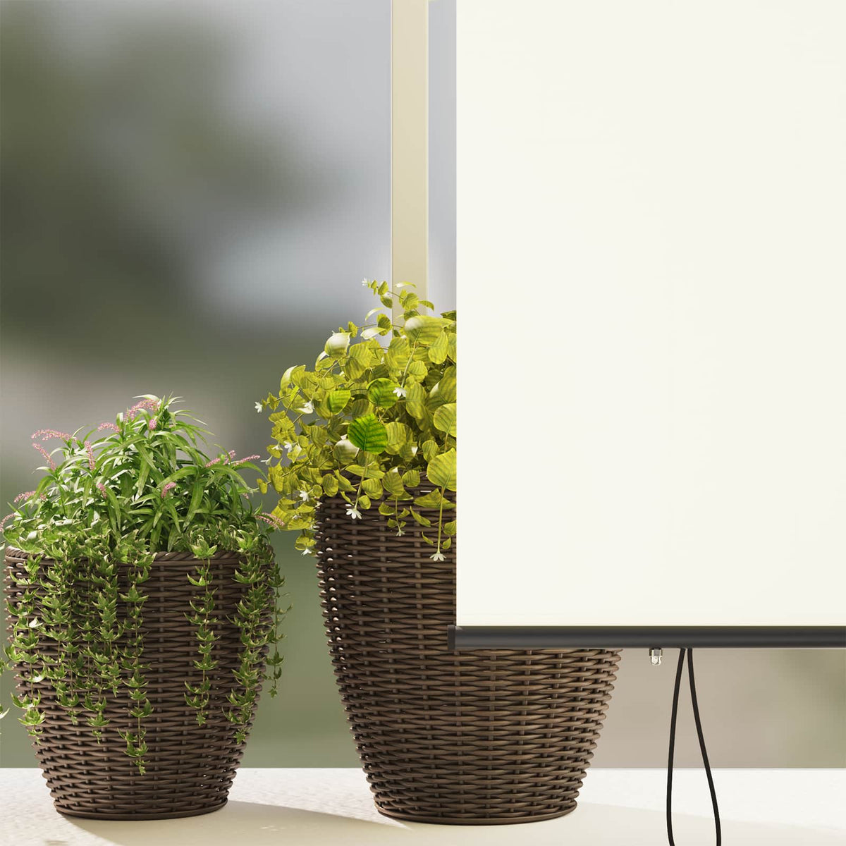 Roller Blind Cream 180 x 250 cm Fabric and Aluminum