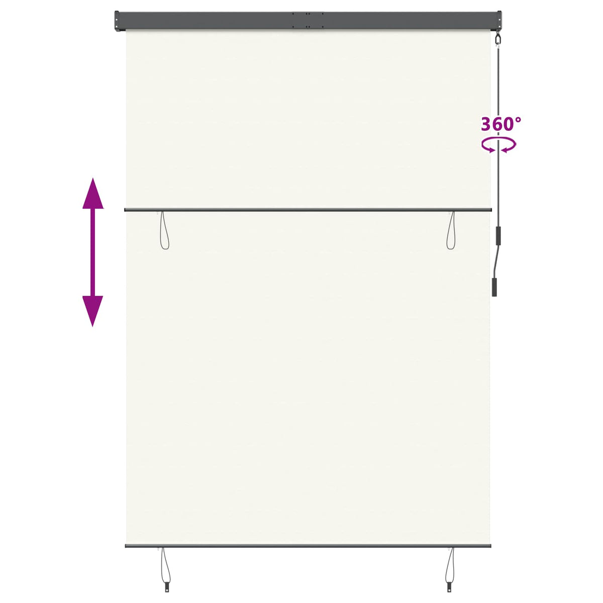 Roller Blind Cream 180 x 250 cm Fabric and Aluminum