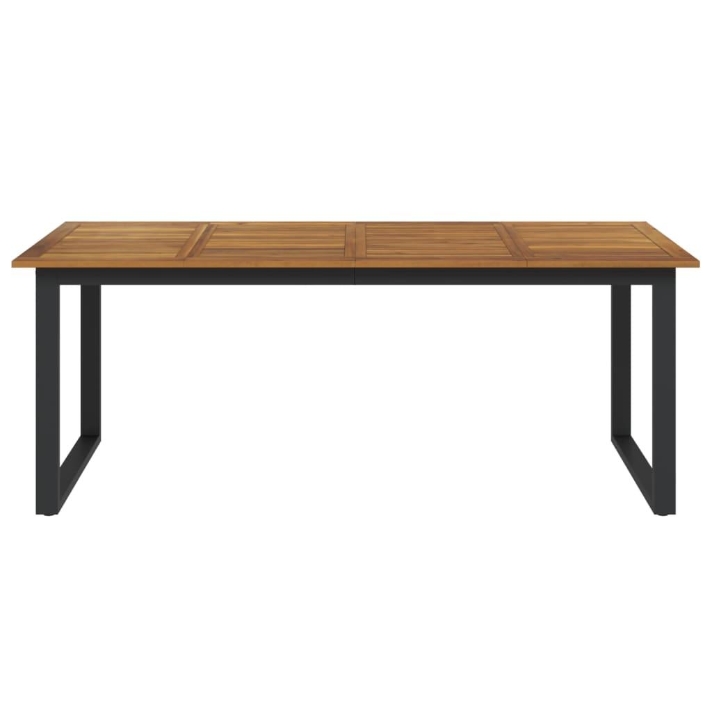 Garden Table with U-shaped Legs 200x90x75 cm Solid Wood Acacia