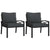 Garden Chairs with Grey Cushions 2 pcs 68x76x79 cm Steel