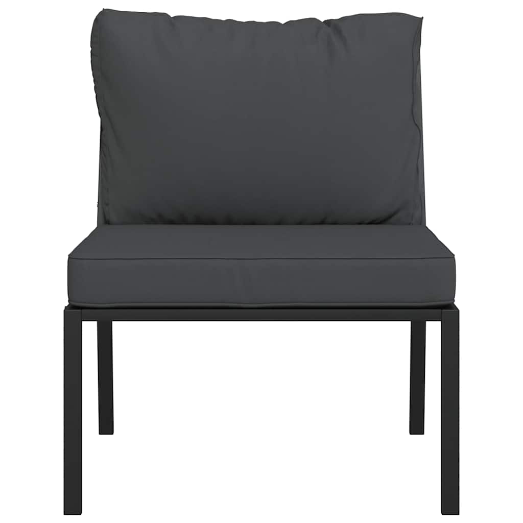 Garden Chairs with Grey Cushions 2 pcs 60x74x79 cm Steel