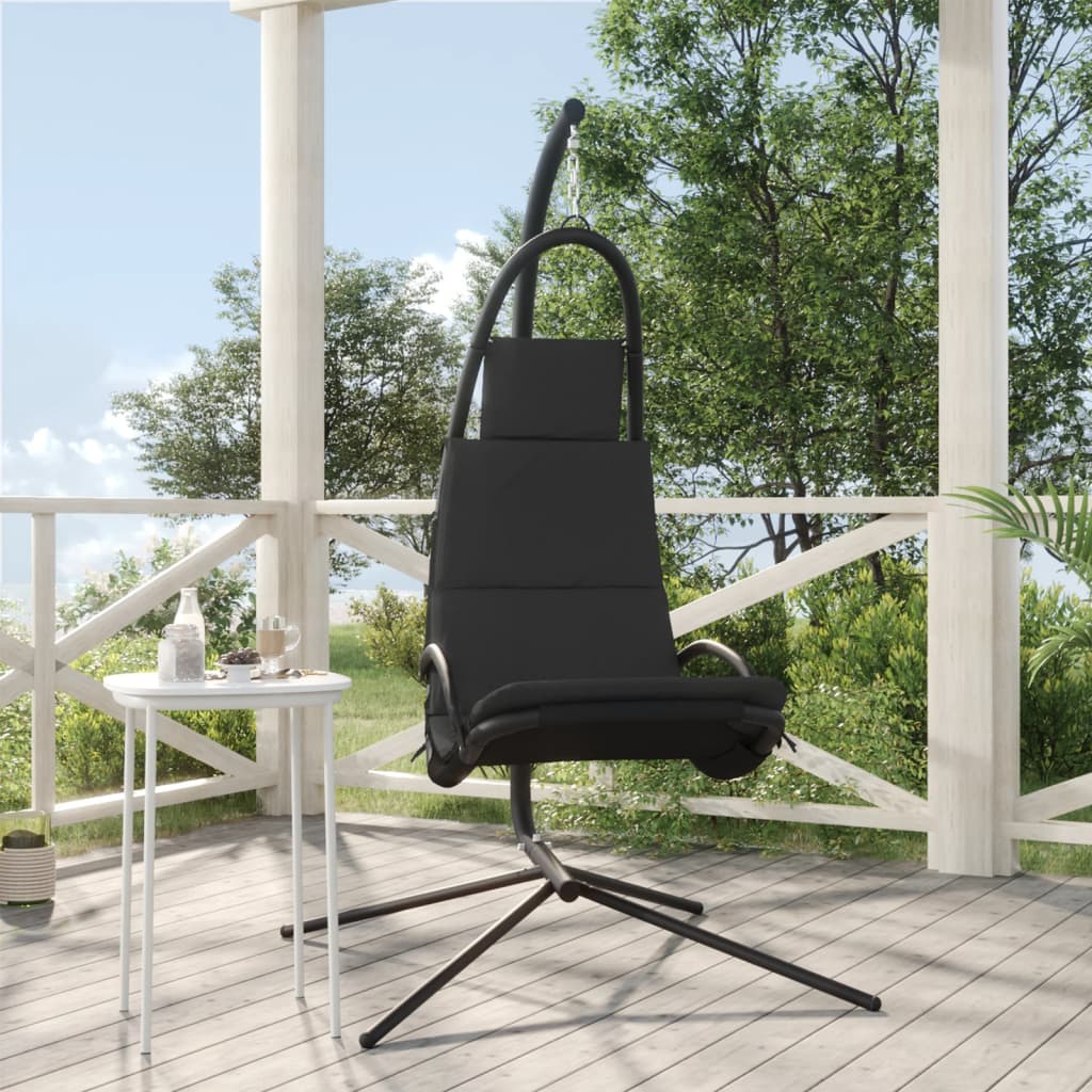 Garden Swing Chair with Cushion Dark Grey Oxford Fabric&amp;Steel