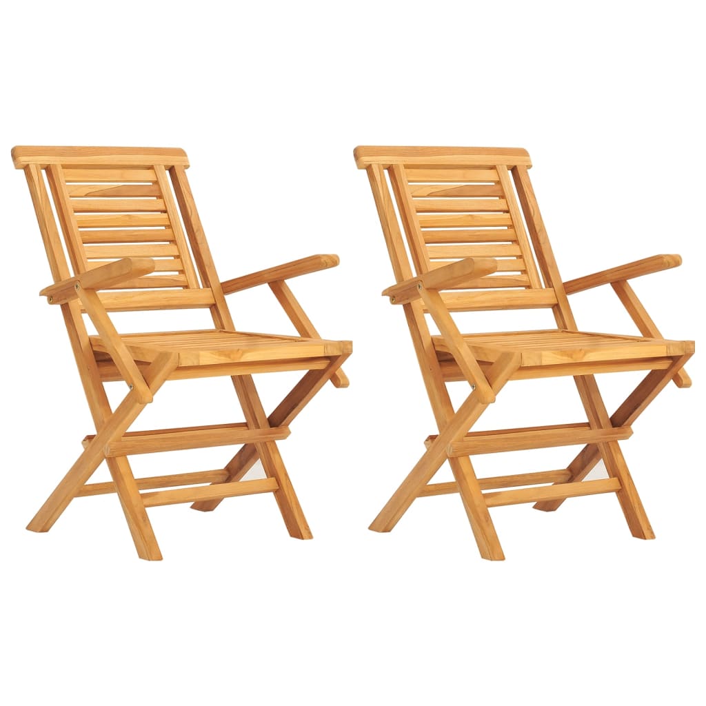 Folding Garden Chairs 2 pcs 56x63x90 cm Solid Wood Teak