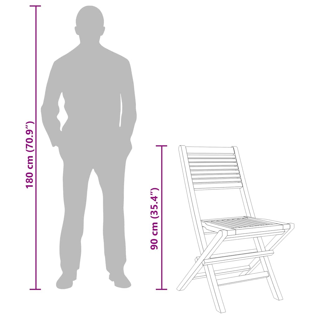 Folding Garden Chairs 2 pcs 47x62x90 cm Solid Wood Teak