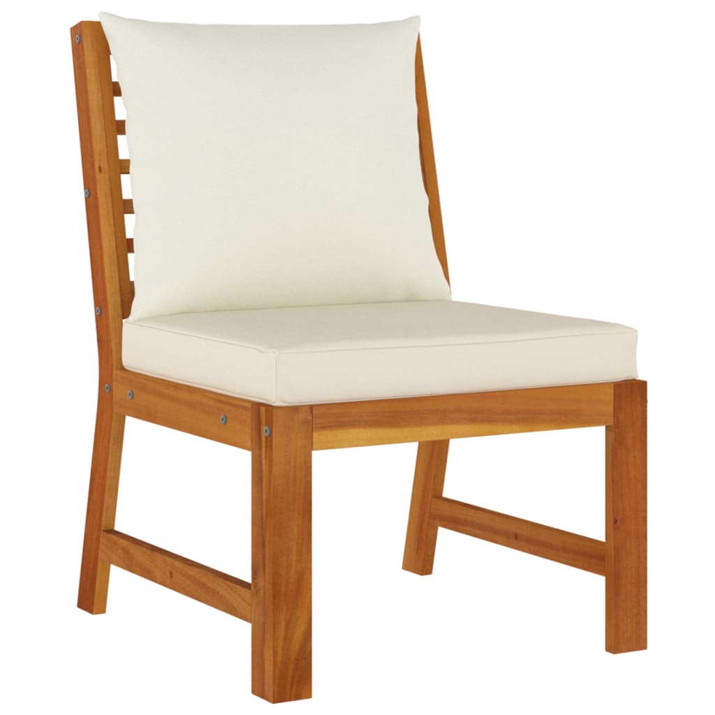 7 Piece Garden Dining Set with Cushions Solid Wood Acacia