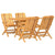 5 Piece Garden Dining Set Solid Wood Teak