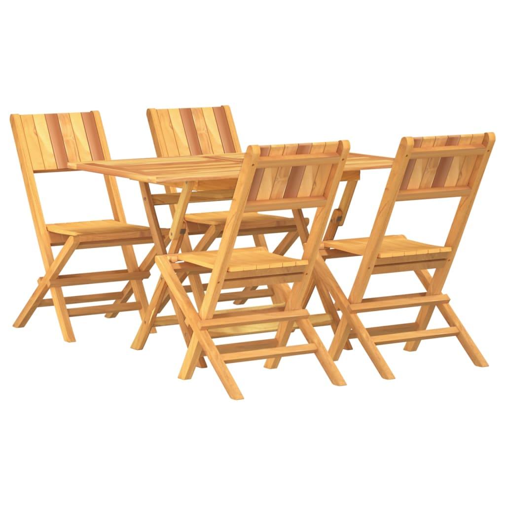 5 Piece Garden Dining Set Solid Wood Teak