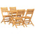 5 Piece Garden Dining Set Solid Wood Teak