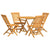 5 Piece Garden Dining Set Solid Wood Teak