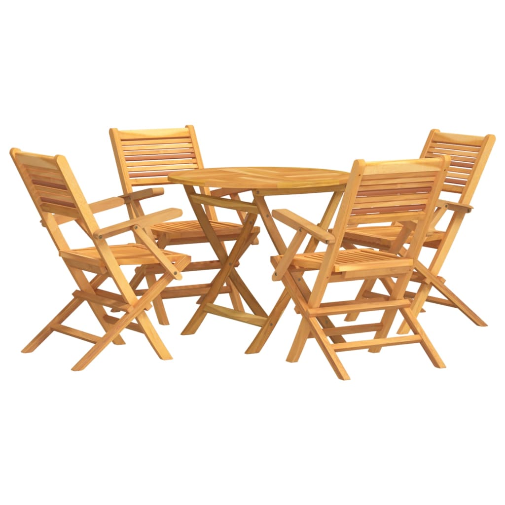 5 Piece Garden Dining Set Solid Wood Teak