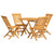 5 Piece Garden Dining Set Solid Wood Teak