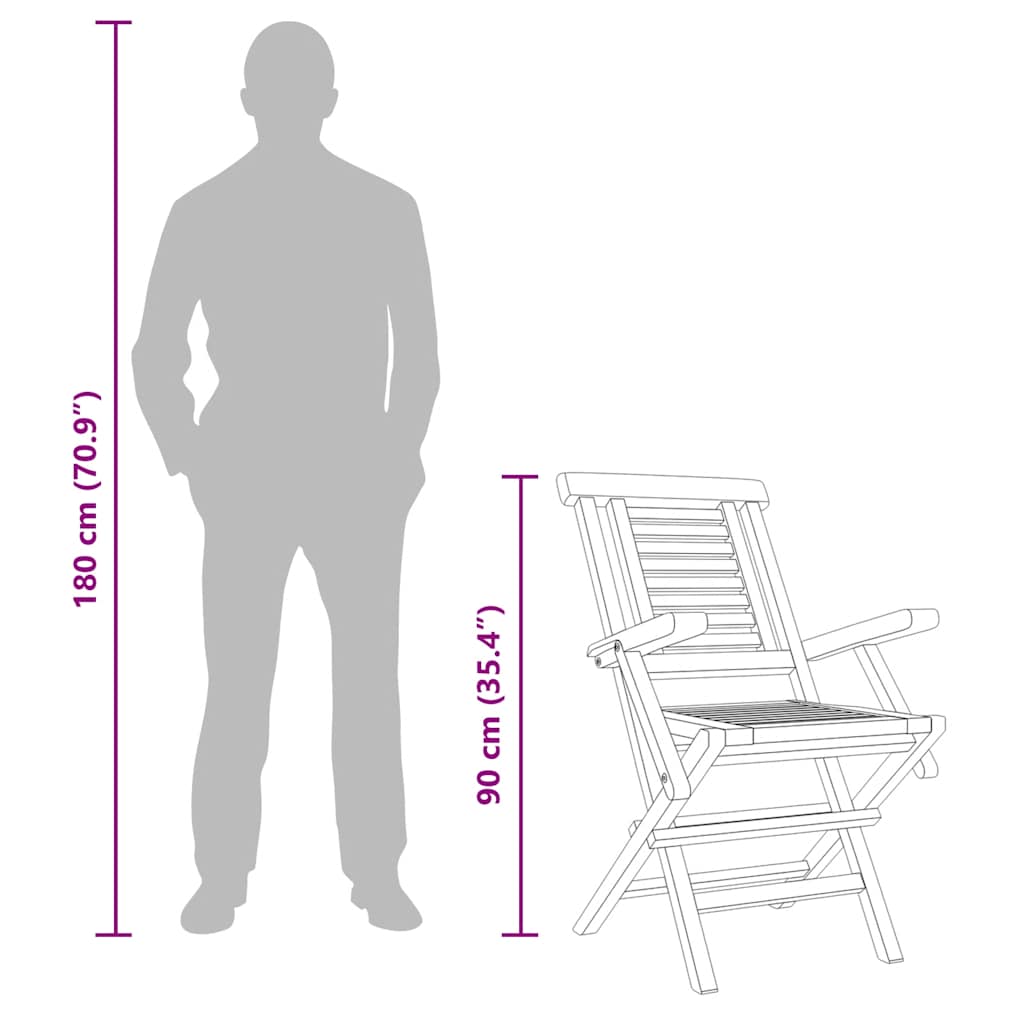 Folding Garden Chairs 6 pcs 56x63x90 cm Solid Wood Teak