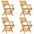 Folding Garden Chairs 4 pcs 55x62x90 cm Solid Wood Teak