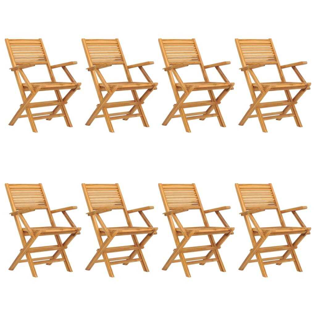 Folding Garden Chairs 8 pcs 55x62x90 cm Solid Wood Teak