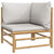 6 Piece Garden Lounge Set with Light Grey Cushions Bamboo