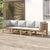 4 Piece Garden Lounge Set with Light Grey Cushions Bamboo