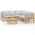 6 Piece Garden Lounge Set with Light Grey Cushions Bamboo