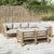 10 Piece Garden Lounge Set with Light Grey Cushions Bamboo