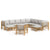 12 Piece Garden Lounge Set with Light Grey Cushions Bamboo