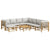 9 Piece Garden Lounge Set with Light Grey Cushions Bamboo