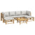 7 Piece Garden Lounge Set with Light Grey Cushions Bamboo