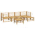 6 Piece Garden Lounge Set with Light Grey Cushions Bamboo