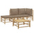 4 Piece Garden Lounge Set with Taupe Cushions  Bamboo