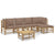 6 Piece Garden Lounge Set with Taupe Cushions  Bamboo