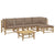 6 Piece Garden Lounge Set with Taupe Cushions  Bamboo