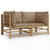 Garden Corner Sofas with Taupe Cushions 2 pcs Bamboo