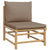 3 Piece Garden Lounge Set with Taupe Cushions  Bamboo