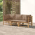 3 Piece Garden Lounge Set with Taupe Cushions  Bamboo