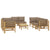 9 Piece Garden Lounge Set with Taupe Cushions  Bamboo