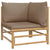 12 Piece Garden Lounge Set with Taupe Cushions  Bamboo