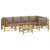 6 Piece Garden Lounge Set with Taupe Cushions  Bamboo