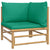 4 Piece Garden Lounge Set with Green Cushions  Bamboo