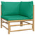 5 Piece Garden Lounge Set with Green Cushions  Bamboo