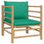 6 Piece Garden Lounge Set with Green Cushions  Bamboo