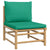 6 Piece Garden Lounge Set with Green Cushions  Bamboo