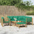 8 Piece Garden Lounge Set with Green Cushions  Bamboo