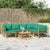 8 Piece Garden Lounge Set with Green Cushions  Bamboo