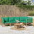 6 Piece Garden Lounge Set with Green Cushions  Bamboo