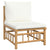 6 Piece Garden Lounge Set with Cream White Cushions  Bamboo