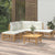 6 Piece Garden Lounge Set with Cream White Cushions  Bamboo