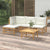 5 Piece Garden Lounge Set with Cream White Cushions  Bamboo