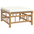 5 Piece Garden Lounge Set with Cream White Cushions  Bamboo